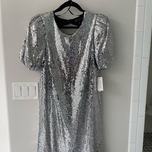 Puff Sleeve Sequin Party Dress
